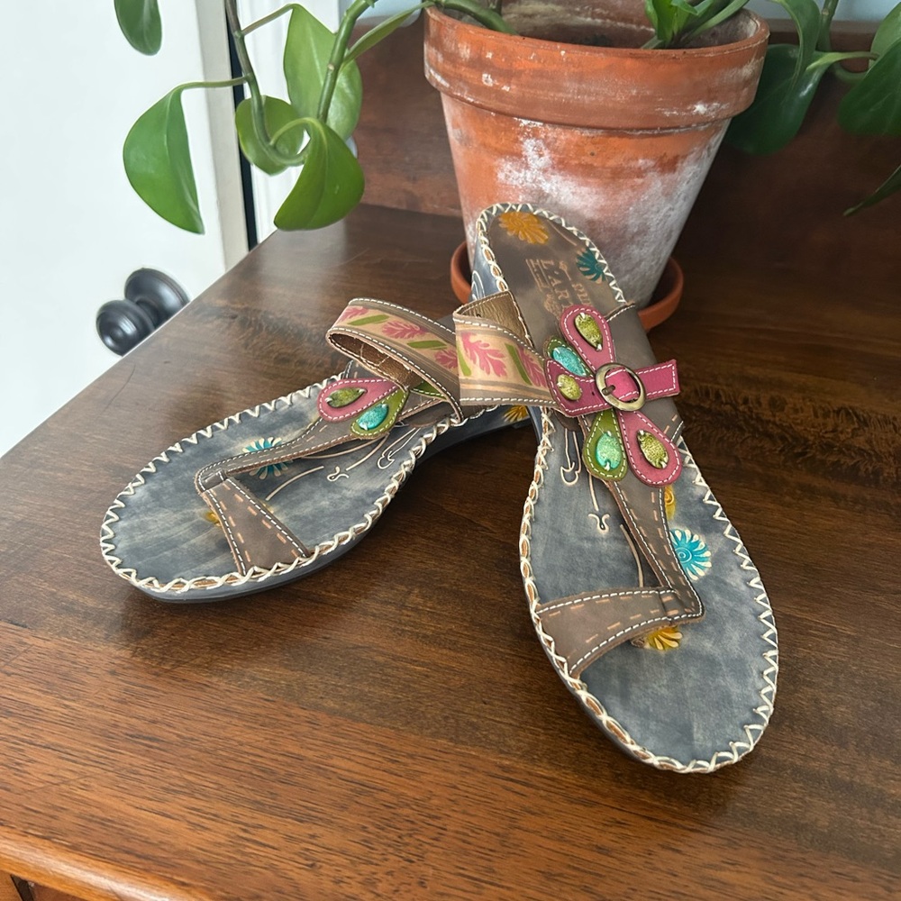 NWOT Spring Step L'Artiste Women's SANTORINI Leather Sandals - Picture 3 of 14